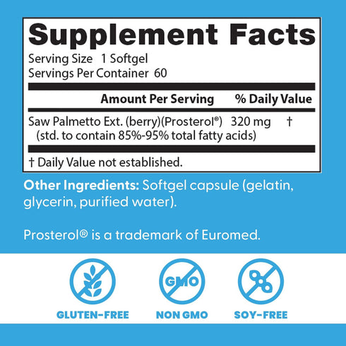Saw Palmetto 320mg 60 Capsules-Doctor's Best-Matakana Pharmacy